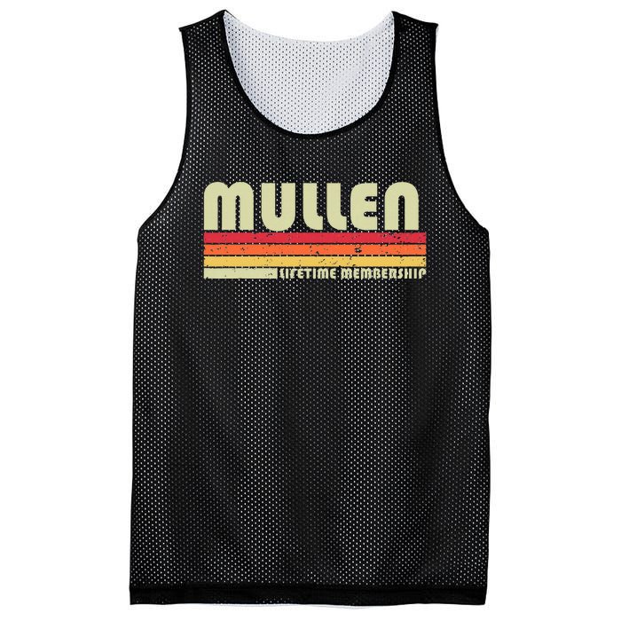 Mullen Surname Funny Retro Vintage 80s 90s Birthday Reunion Mesh Reversible Basketball Jersey Tank