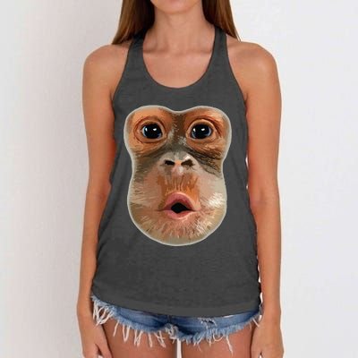 Monkey Stomach Funny Meme Cool Trending Viral Video Women's Knotted Racerback Tank