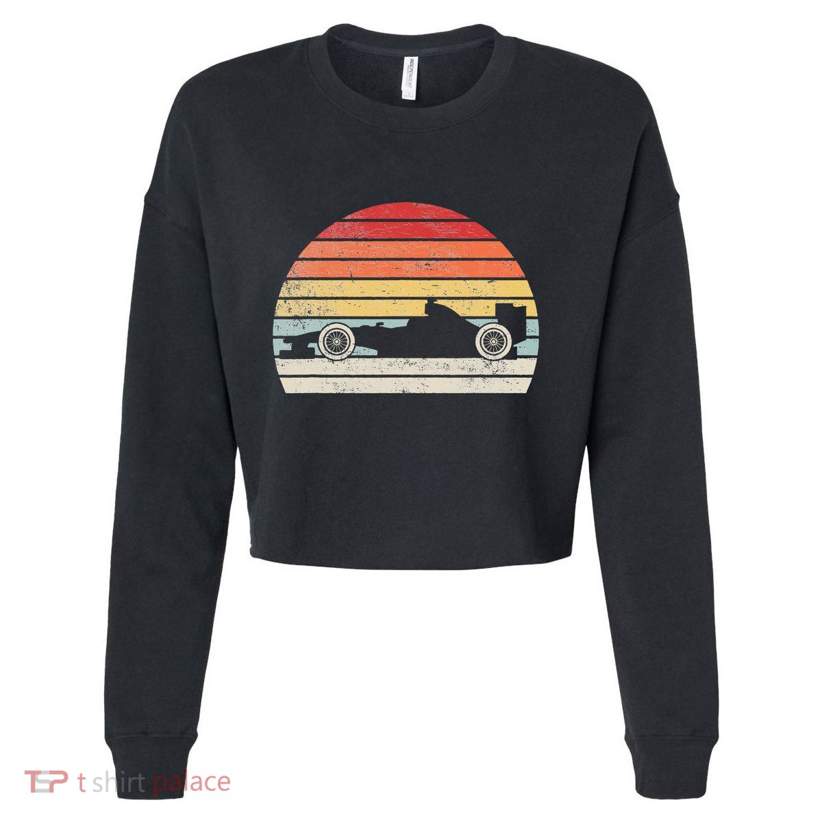 Mechanic Sport Formula Race Car Cropped Pullover Crew