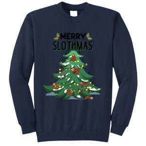 Merry Slothmas Funny Ugly Christmas Gift Tall Sweatshirt