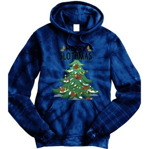 Merry Slothmas Funny Ugly Christmas Gift Tie Dye Hoodie