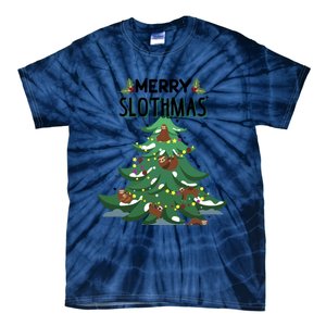 Merry Slothmas Funny Ugly Christmas Gift Tie-Dye T-Shirt