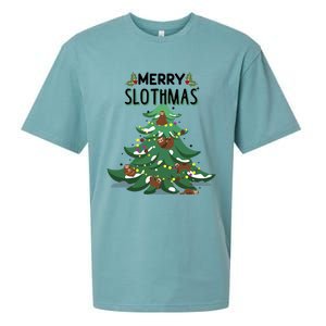 Merry Slothmas Funny Ugly Christmas Gift Sueded Cloud Jersey T-Shirt