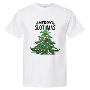 Merry Slothmas Funny Ugly Christmas Gift Garment-Dyed Heavyweight T-Shirt