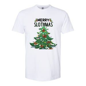 Merry Slothmas Funny Ugly Christmas Gift Softstyle CVC T-Shirt