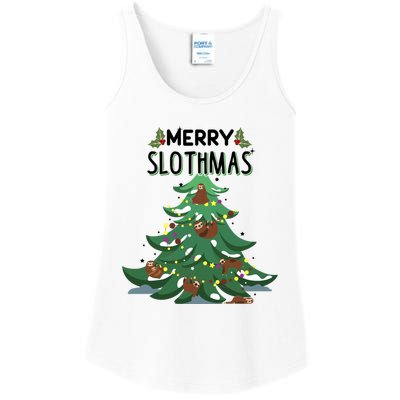 Merry Slothmas Funny Ugly Christmas Gift Ladies Essential Tank