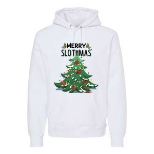 Merry Slothmas Funny Ugly Christmas Gift Premium Hoodie