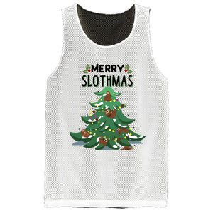 Merry Slothmas Funny Ugly Christmas Gift Mesh Reversible Basketball Jersey Tank