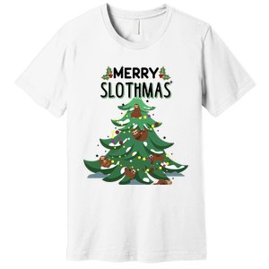 Merry Slothmas Funny Ugly Christmas Gift Premium T-Shirt