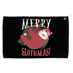 Merry Slothmas Funny Cute Sloth Father Christmas Great Gift Grommeted Golf Towel