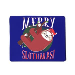 Merry Slothmas Funny Cute Sloth Father Christmas Great Gift Mousepad