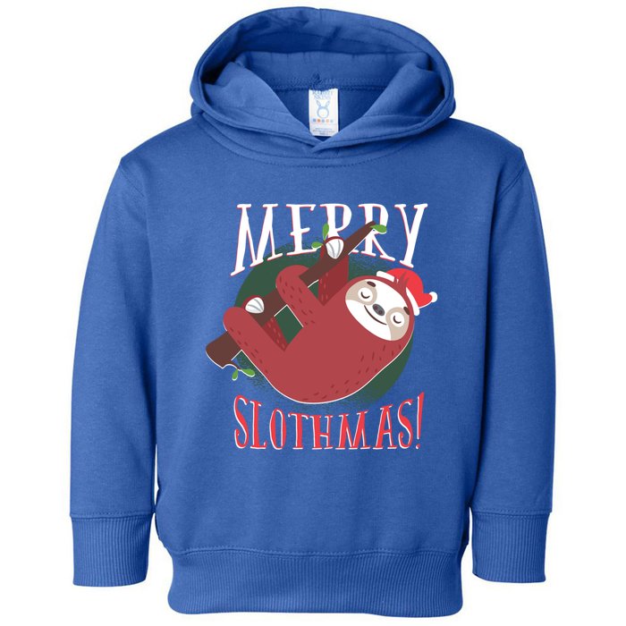 Merry Slothmas Funny Cute Sloth Father Christmas Great Gift Toddler Hoodie