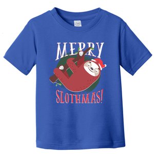 Merry Slothmas Funny Cute Sloth Father Christmas Great Gift Toddler T-Shirt