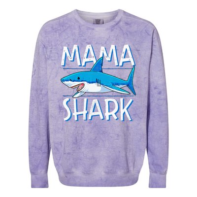 Mama Shark Family Matching Mommy Mom Wo Jawsome Colorblast Crewneck Sweatshirt