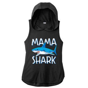 Mama Shark Family Matching Mommy Mom Wo Jawsome Ladies PosiCharge Tri-Blend Wicking Draft Hoodie Tank