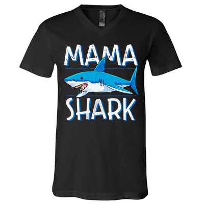 Mama Shark Family Matching Mommy Mom Wo Jawsome V-Neck T-Shirt