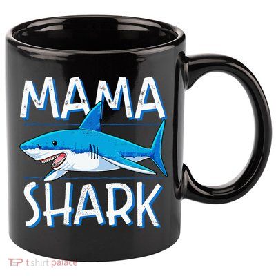 Mama Shark Family Matching Mommy Mom Wo Jawsome 11oz C Handle Ceramic Mug