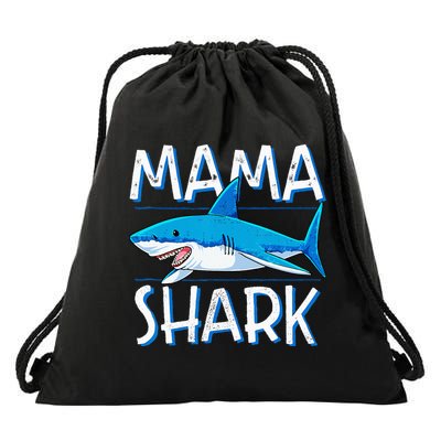 Mama Shark Family Matching Mommy Mom Wo Jawsome Drawstring Bag