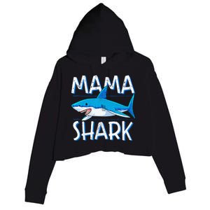 Mama Shark Family Matching Mommy Mom Wo Jawsome Crop Fleece Hoodie