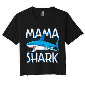 Mama Shark Family Matching Mommy Mom Wo Jawsome Women's Crop Top Tee