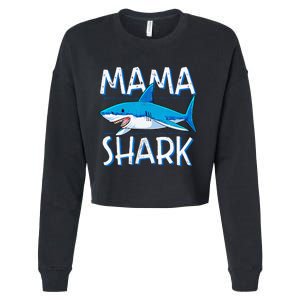 Mama Shark Family Matching Mommy Mom Wo Jawsome Cropped Pullover Crew