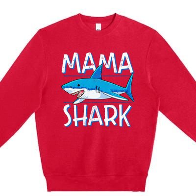 Mama Shark Family Matching Mommy Mom Wo Jawsome Premium Crewneck Sweatshirt