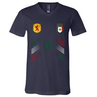 Mexico Soccer Fans Jersey Mexican Flag Football Lovers V-Neck T-Shirt