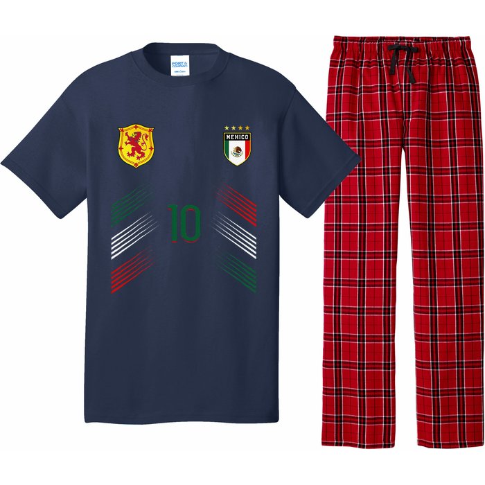 Mexico Soccer Fans Jersey Mexican Flag Football Lovers Pajama Set