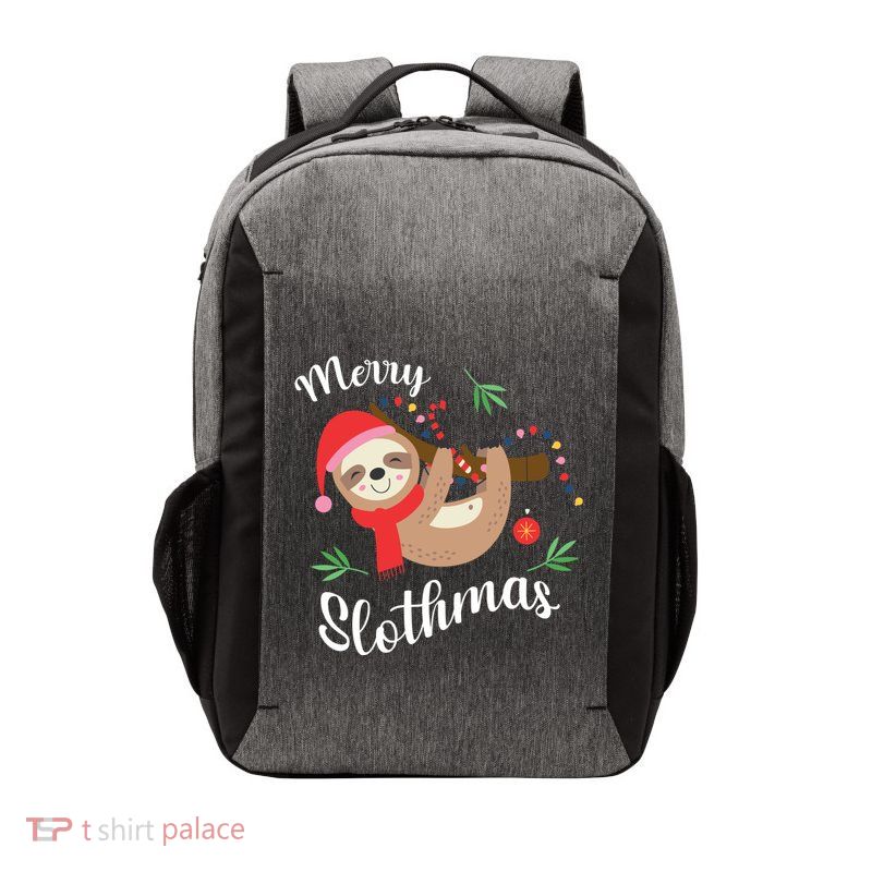 Merry Slothmas Funny Christmas Xmas Design For Sloth Lovers Gift Vector Backpack