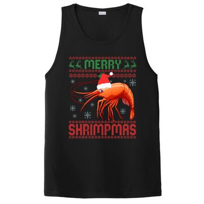 Merry Shrimpmas Funny Shrimp Ugly Christmas Sweater Seafish PosiCharge Competitor Tank