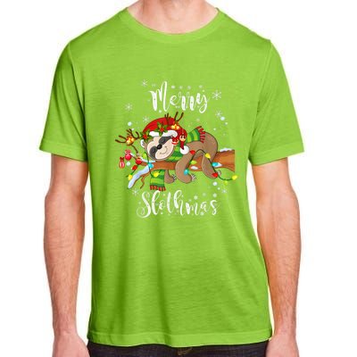 Merry Slothmas Funny Xmas Christmas Pajamas For Sloth Lovers Gift Adult ChromaSoft Performance T-Shirt