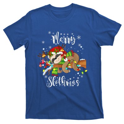 Merry Slothmas Funny Xmas Christmas Pajamas For Sloth Lovers Gift T-Shirt