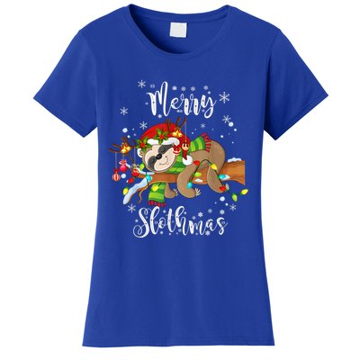 Merry Slothmas Funny Xmas Christmas Pajamas For Sloth Lovers Gift Women's T-Shirt