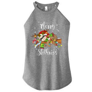 Merry Slothmas Funny Xmas Christmas Pajamas For Sloth Lovers Gift Women’s Perfect Tri Rocker Tank