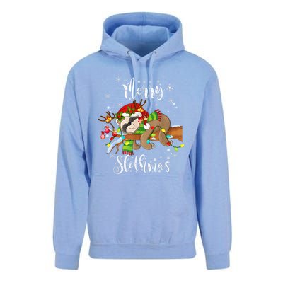 Merry Slothmas Funny Xmas Christmas Pajamas For Sloth Lovers Gift Unisex Surf Hoodie