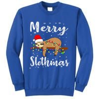 Merry Slothmas Funny Christmas Lights Pajama For Sloth Lover Gift Sweatshirt