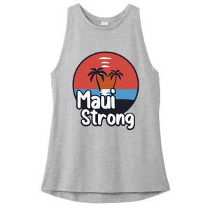 Maui Strong Fundraiser Support For Hawaii Fire Victims Maui Wildfire Ladies PosiCharge Tri-Blend Wicking Tank