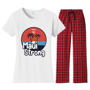 Maui Strong Fundraiser Support For Hawaii Fire Victims Maui Wildfire Women's Flannel Pajama Set