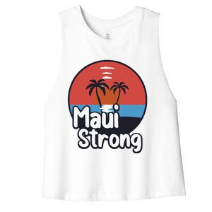 Maui Strong Fundraiser Support For Hawaii Fire Victims Maui Wildfire Women's Racerback Cropped Tank