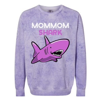 MomMom Shark Funny Family MomMom Colorblast Crewneck Sweatshirt