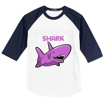 MomMom Shark Funny Family MomMom Baseball Sleeve Shirt