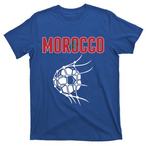 Morocco Soccer Fans Jersey Great Gift Moroccan Flag Football In Net Great Gift T-Shirt