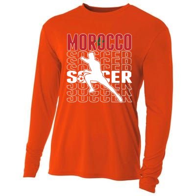 Morocco Soccer Fans Jersey Cool Gift Moroccan Flag Football Lovers Meaningful Gi Cooling Performance Long Sleeve Crew