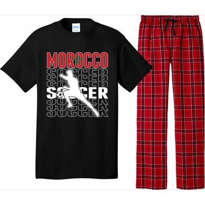 Morocco Soccer Fans Jersey Cool Gift Moroccan Flag Football Lovers Meaningful Gi Pajama Set