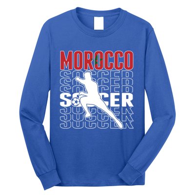 Morocco Soccer Fans Jersey Cool Gift Moroccan Flag Football Lovers Meaningful Gi Long Sleeve Shirt