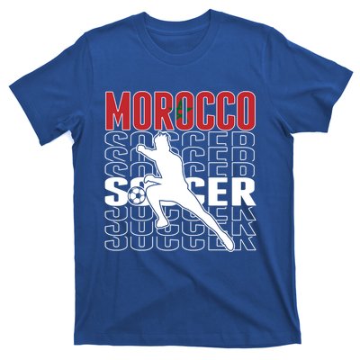 Morocco Soccer Fans Jersey Cool Gift Moroccan Flag Football Lovers Meaningful Gi T-Shirt