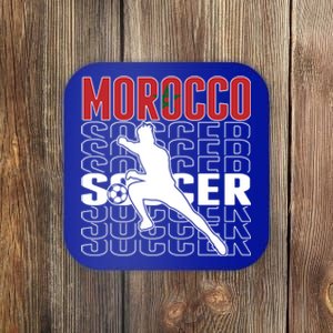 Morocco Soccer Fans Jersey Cool Gift Moroccan Flag Football Lovers Meaningful Gi Coaster