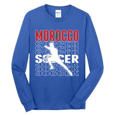 Morocco Soccer Fans Jersey Cool Gift Moroccan Flag Football Lovers Meaningful Gi Tall Long Sleeve T-Shirt