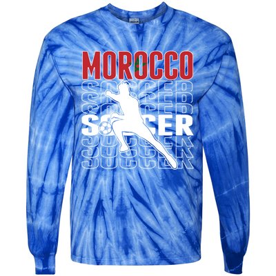 Morocco Soccer Fans Jersey Cool Gift Moroccan Flag Football Lovers Meaningful Gi Tie-Dye Long Sleeve Shirt