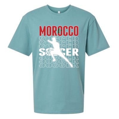 Morocco Soccer Fans Jersey Cool Gift Moroccan Flag Football Lovers Meaningful Gi Sueded Cloud Jersey T-Shirt